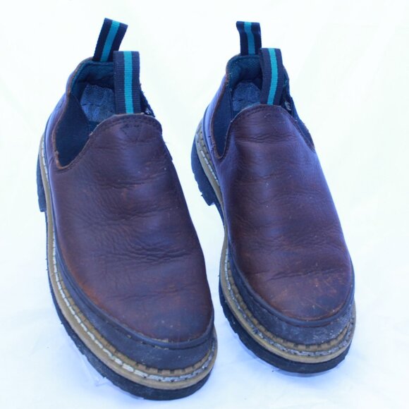 Georgia Giant Size 7M Brown Leather ROMEO Low Chelsea Pull On Work Boots - GR362 - Picture 1 of 13